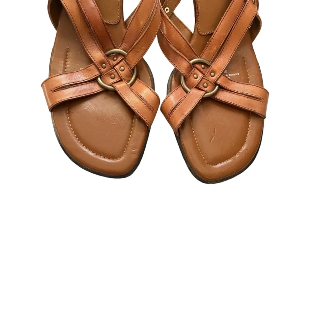 Naturalizer Brown Leather Slingback Block Heels